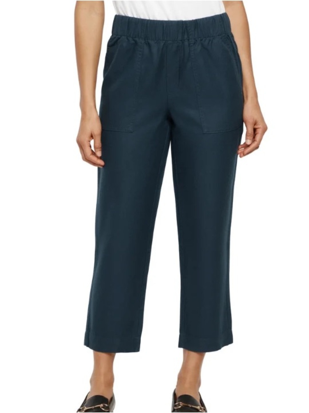 Banana Republic Women's Tapered Crop Pull-on Pant Navy Size XXL